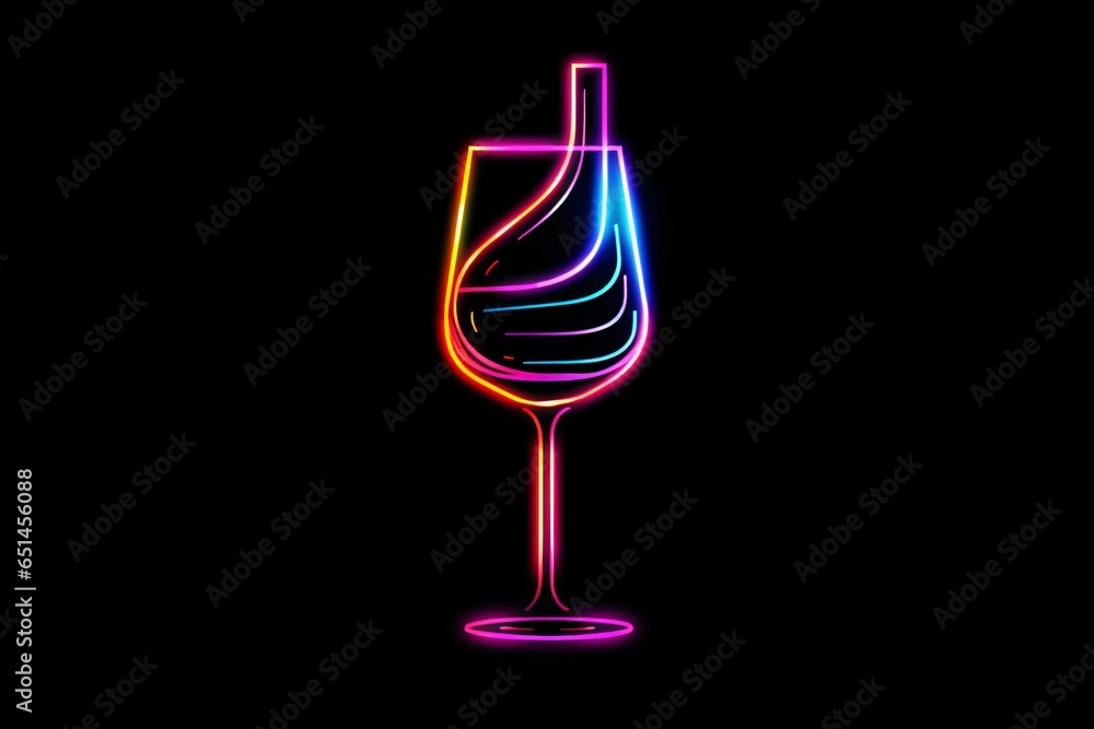 Wall mural neon icon for wineglass