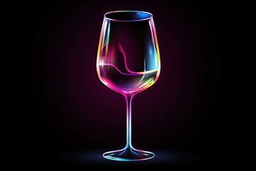 Neon icon for wineglass