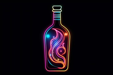 Neon logo for wine bottle
