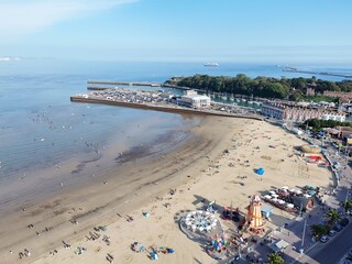 Weymouth Dorset  beach drone, aerial