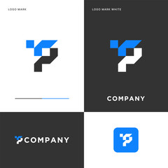 Obraz premium T P Logo Vector Icon Illustration Design