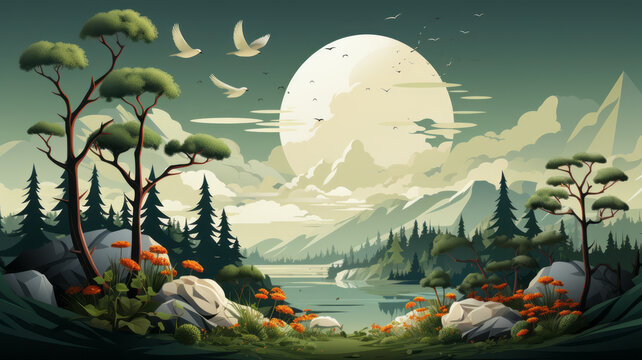 Flat vecter world environment day