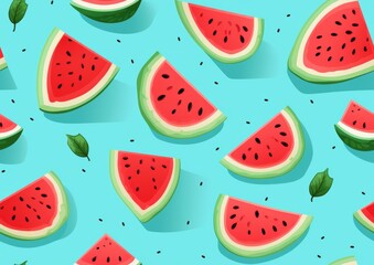 Background with watermelon slices