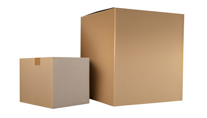 Neatly Packaged Carton Box and Package Box in Transparent PNG, Isolated Object, Design Element, Packaging Solutions, Box Mockup, Graphic Design, Generated AI