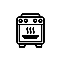 Oven Icon design. Vector symbols in trendy and modern line style on white background suitable for the needs of websites, programmers, developers and designers. Icon vector
