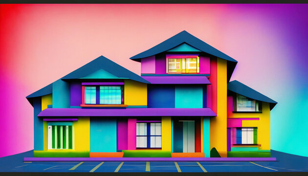 houses in the colorful