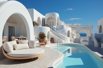 Santoro Villa Mykonos: A Luxurious Haven Where Ethereal Sunsets Paint the Sky with Their Enchanting Hues, Harmoniously Blending the Timeless Beauty of Traditional Architecture with the Modern Elegance