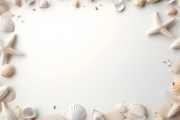 貝殻と砂のフレーム（3Dピクト）
