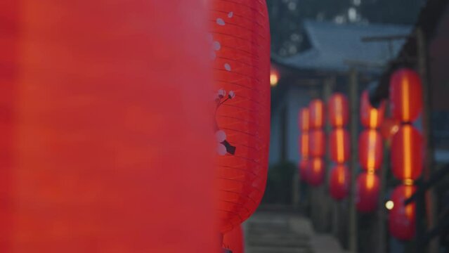 Chinese Red lanterns in a street