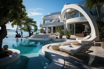 Santoro Villa Mykonos: A Luxurious Haven Where Ethereal Sunsets Paint the Sky with Their Enchanting Hues, Harmoniously Blending the Timeless Beauty of Traditional Architecture with the Modern Elegance