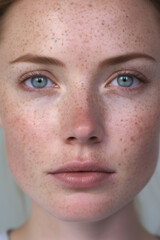 close-up photo of pretty white woman, skin texture, blemish pores imperfections.generative ai