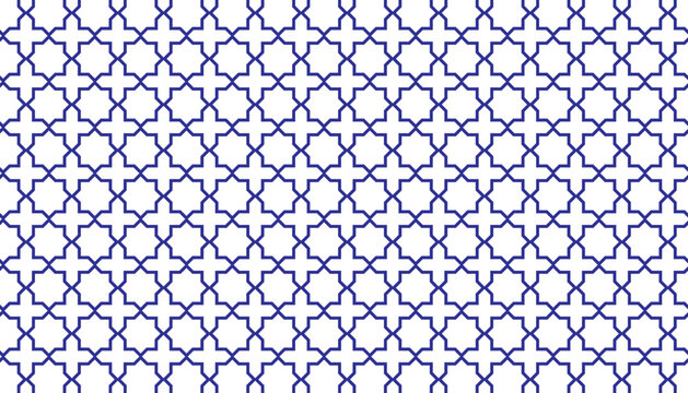 Arabic blue pattern seamless background. Islamic window style concept. Islamic geometric patterns.