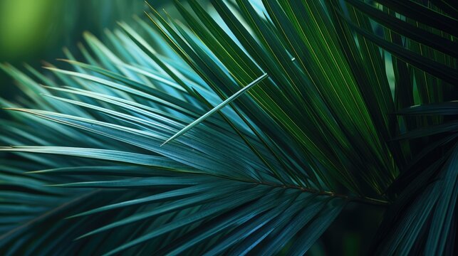 Palm leaves background, AI generated Image © musa