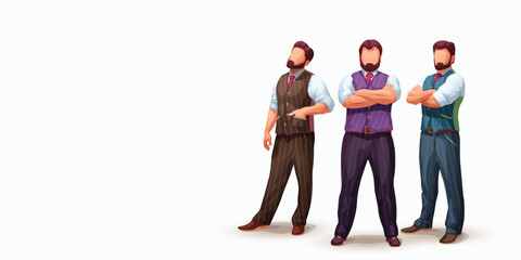 Fototapeta premium three top managers stand in confident poses