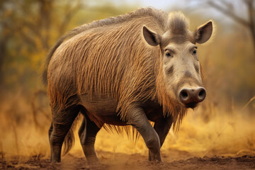 Warthog pig in the wild