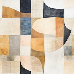 Abstract woodblock. Seamless Pattern