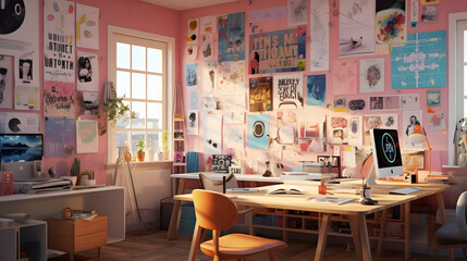 The Artistic Essence of a Colorful living Space with Posters
