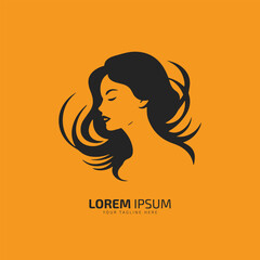 woman face logo icon lady style vector illustration young girl logo design template feminine symbol.