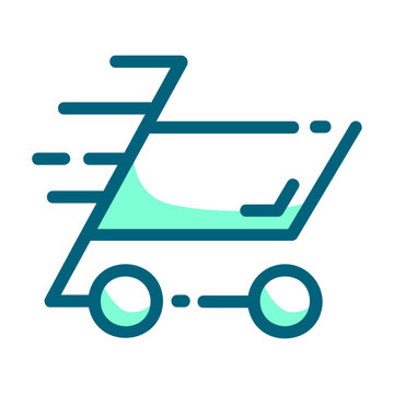 cart troli purchase e commerce two tones icon logo
