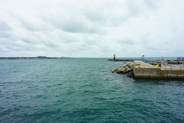제주도 비양도 항구의 풍경