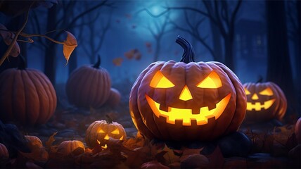 Halloween night wallpapers with creepy pumpkin, HD wallpaper