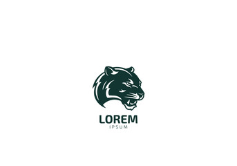 Dark green panther illustration animal logo icon vector