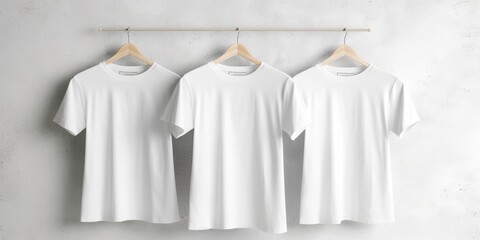 White t - shirts with copy space on gray background