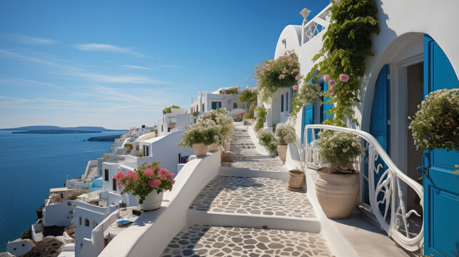 unique and charming village on the ocean created with Generative AI technology