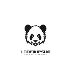 panda logo vector icon template silhouette of panda