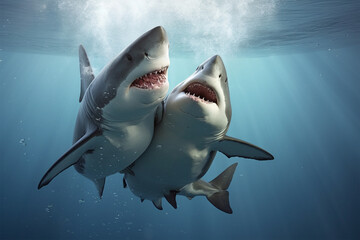 Underwater close up photography of shark