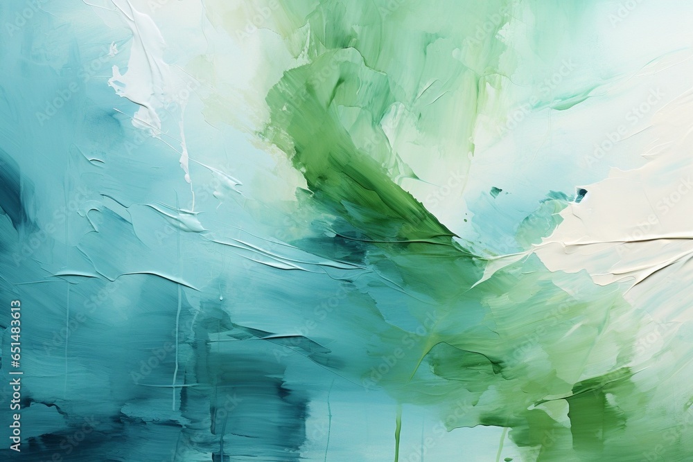 Poster abstract art background. oil painting on canvas. green and yellow texture. fragment of artwork. spot