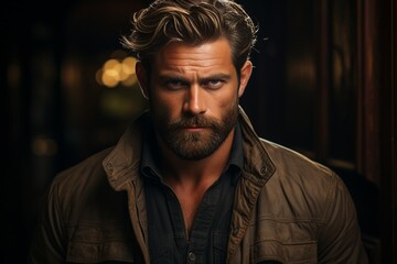 Handsome man in spectacles, portrait : Generative AI