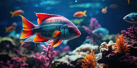 Foto op Canvas Tropical marine underwater fish on a coral reef. Aquarium wildlife colorful sea panorama landscape nature snorkeling diving © Svitlana
