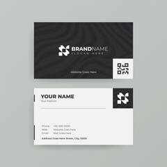 Black White Wavy Modern Minimalist Business Card Design