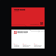Red Black Trendy Modern Line Business Card Design Template