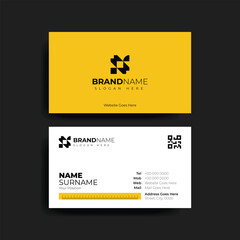 Obraz premium Yellow Ruler Construction Business Card Design Template