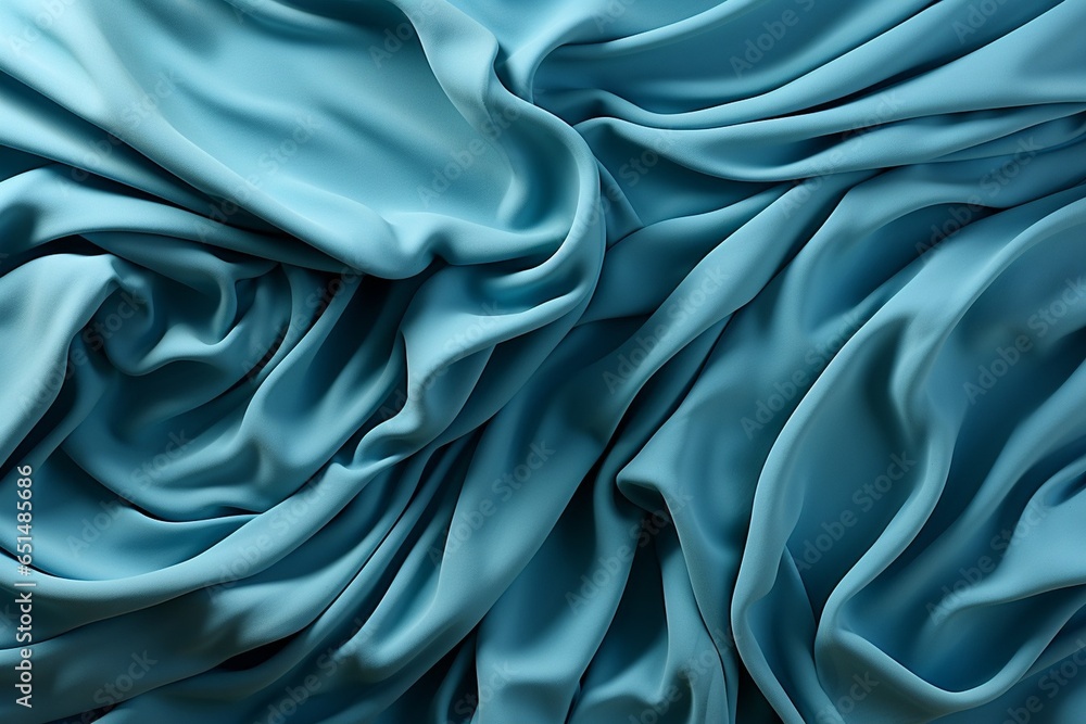 Leinwandbilder Abstract art background navy blue colors. Watercolor painting on canvas with turquoise pattern of sea waves. Fragment of artwork on paper with wavy line and gradient. : Generative AI