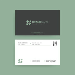 Light Green Dot And Line Modern Minimalist Business Card Design