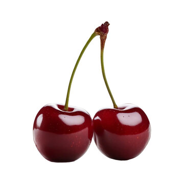 A Cherry Fruit - Photorealistic Single Fruits - Cutout Isolated PNG - High Quality - Generative AI