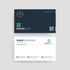 Green Trendy Sophisticated Modern Minimalist Business Card Design Template