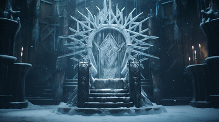 Frozen Throne: Majestic Ice with Snowflake Embellishments