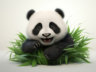 little panda cub. generative ai. cartoon panda.