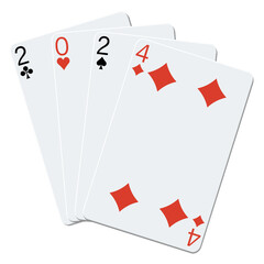 2024 playing cards on a white background	
