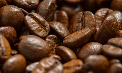 Naklejka premium coffee beans macro