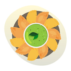 Illustration of south asian indian food patties