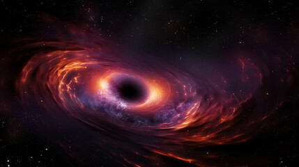 Black hole over star field in outer space, abstract space