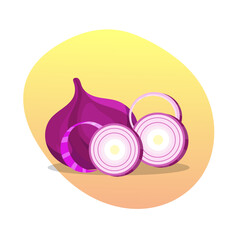 Obraz premium illustration of onion and slices