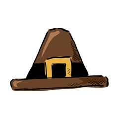 pilgrim hat drawing vector