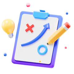 Planning strategy 3d illustration