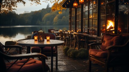 Coffee shop space near the lake